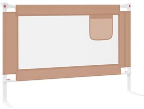 Balustrada de protectie pat copii, gri taupe, 100x25 cm, textil 1, Gri taupe, 100 x 25 cm