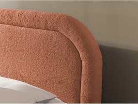 Pat boxspring portocaliu cu spațiu de depozitare 200x200 cm Ornes – Ropez