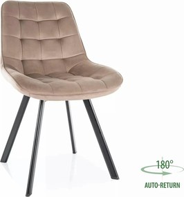 Scaun MONTI, bej inchis - Bluvel 40, stofa catifelata/metal, 51x60x88