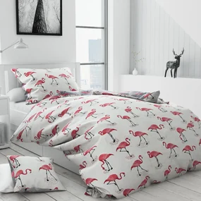 Lenjerie de pat din bumbac Culoare gri, TOJAMA + husa de perna 40 x 40 cm Dimensiune lenjerie de pat: 70 x 90 cm | 140 x 200 cm