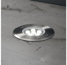 Corp de iluminat LED pentru căi de acces Ideal Lux FLOOR LED/6W/230V d. 12 cm CRI 90 IP67 crom