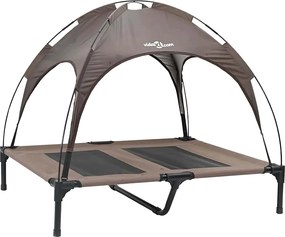 vidaXL Pat pentru câini Manual Maro 92 x 77 x 82,5 cm Oțel