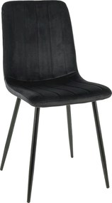 Scaun ALAN, negru, stofa catifelata/metal, 45x39x91 cm