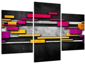 Tablou - Abstrac colorat, fundal negru (90x60 cm)