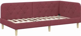 vidaXL Cadru de pat colțar Roșu Vin 90 x 200 cm țesătură