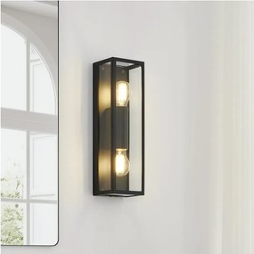 Eglo 33856 - Aplică de perete pentru exterior ALAMONTE 2xE27/60W/230V IP44 negru