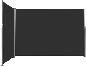 Outsunny Dublu store lateral Paravan opac retractabil dim. 6L x 1,80H m Poliester Anti-UV Gri și negru | Aosom Romania