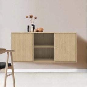 Comodă în culoare naturală joasă cu aspect de lemn de stejar suspendată 133x61 cm Mistral – Hammel Furniture