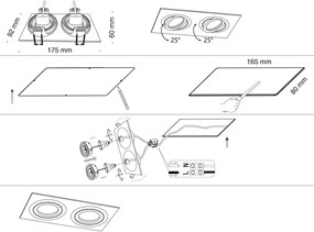 Corp incastrabil cu 2 spoturi directionabile Atom alb MY-DL024-2-02W