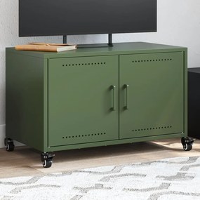 846642 vidaXL Dulap TV, verde măsliniu, 68x39x43,5 cm, oțel