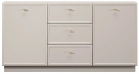 Comodă Lorini 150 cm cu sertare - cașmir / mânere aurii T-bar