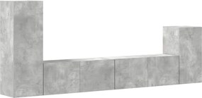 vidaXL Set dulap TV, 4 piese, gri beton, lemn prelucrat