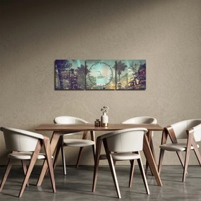 Tablou - Oraș în viitor (cu ceas) (90x30 cm)