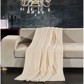 Pătură din microfibră DecoKing Henry, 70 x 150 cm, bej