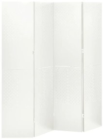 Paravane de cameră cu 4 panouri,2 buc., alb, 160 x 180 cm,oțel