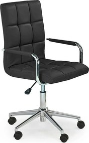 Scaun birou GONZO 2, negru, piele ecologica, 53x60x98/110 cm