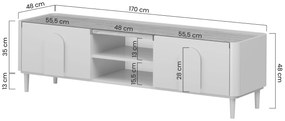 Comodă TV Amilio 170 cm cu sertar - cashmere / stejar uleiat / mânere cashmere