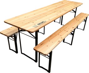 Set de bere 220x50 - 60 cm – Masă de grădină cu bănci pentru 8 - 10 persoane - 220 cm x 50 cm -