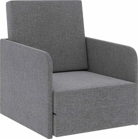 vidaXL Fotoliu pat extensibil, gri deschis, material textil
