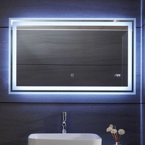 Aquamarin Oglindă de baie cu iluminare LED, 100 x 60 cm