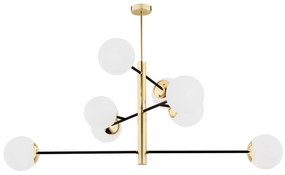 Lustra suspendata design modern minimalist CAMERON 8L negru/alama