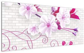 Tablou cu creangă înflorită (120x50 cm)