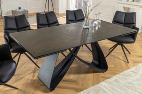 Masa Extensibila cu Blat Ceramic, Negru, INFINITY 180-220-260cm