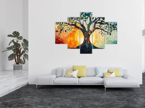 Tablou – Mozaic – soare și arbore I. (150x105 cm)