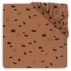 Cearsaf cu elastic 75x95cm pentru salteluta de joaca Spot caramel