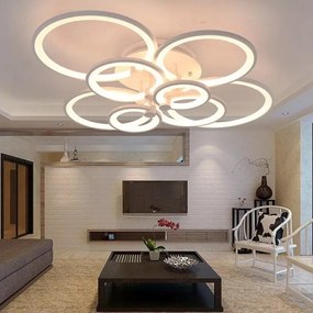 Lustra Led, Opt Cercuri, Alba, Esn 6626 -8 Wh, 296w