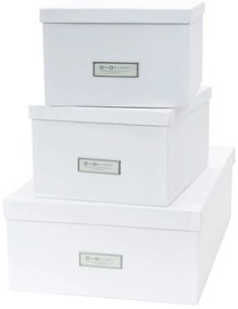 Set 3 cutii de depozitare Bigso Storage Box of Sweden Inge, alb