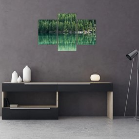 Tablou - Coniferi lângă lac (90x60 cm)