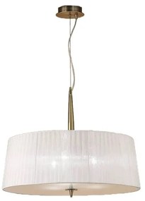 Lustra suspendata clasica LOEWE antique brass/ abajur alb