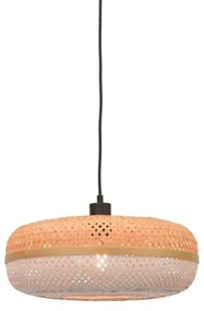 Lustra suspendata eco din bambus Palawan natur/ alb, 40x15cm