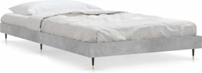 vidaXL Cadru de pat, gri beton, 100x200 cm, lemn prelucrat