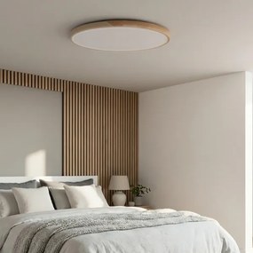 BRILAGI - Corp de iluminat LED dimabil PILANA LED/72W/230V stejar/bej Ø 80 cm + telecomandă
