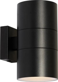 Aplică modernă de perete pentru exterior neagră cu 2 lumini AR111 IP44 - Duo