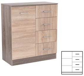 Comodă Miami cu 1 ușă și 4 sertare 80x92 cm stejar Sonoma-stejar York