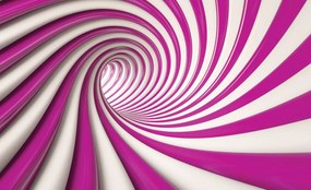 Fototapet - Tunelul alb și roz 3D (152,5x104 cm)