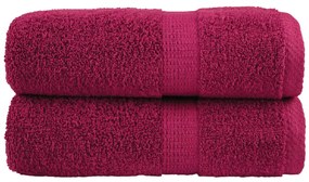 vidaXL Prosoape de baie premium SOLUND, 2 buc., bordeaux, 30x30 cm, 600 g/m²
