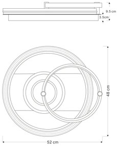 Globo 48459-46 - Plafonieră LED reglabilă ANI, 46W/230V, 2700-6000K, cu telecomandă