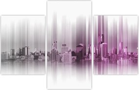 Tablou - Panorama orașului, roz-gri (90x60 cm)
