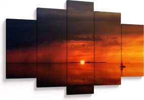 Tabloul apusului de soare cu barca (150x105 cm)