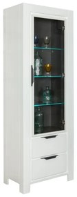 Vitrina Cube, 1Usa + 2Sertare, Alb, 195 x 42 x 66 Cm