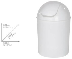 Coș de gunoi alb din oțel inoxidabil 6 l Economic – Wenko