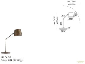 Lampa de masa Vintage, Industrial Style cu brat articulat, Reporter 271.06.OF