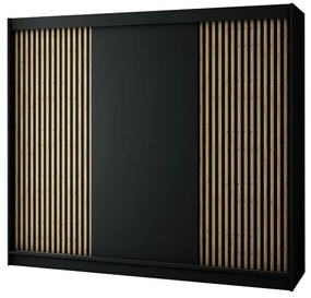 Dulap de haine 250 cm Ladonna (negru mat). 1045679