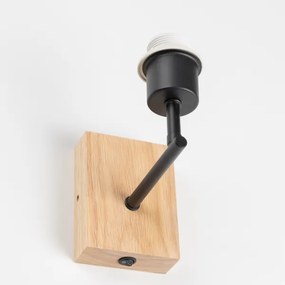 BRILAGI - Lampă de perete NUBILA WOOD 1xE27/25W/230V stejar/negru/gri deschis