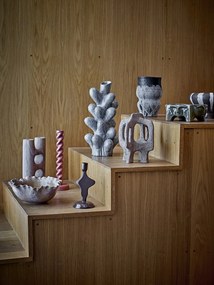 Ghiveci din ceramică artizanală, gri, cu suprafață texturată și aspect satinat, 14,5x21,5 cm, „Neeson"