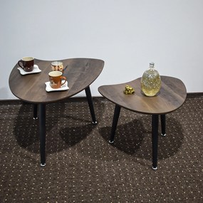 Set 2 masute de cafea, stil modern, Naimeed 636, Stejar Inchis